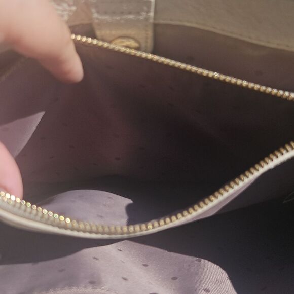 Kate Spade Pebbled Leather Shoulder Bag Cream Chain Strap - Picture 9 of 12